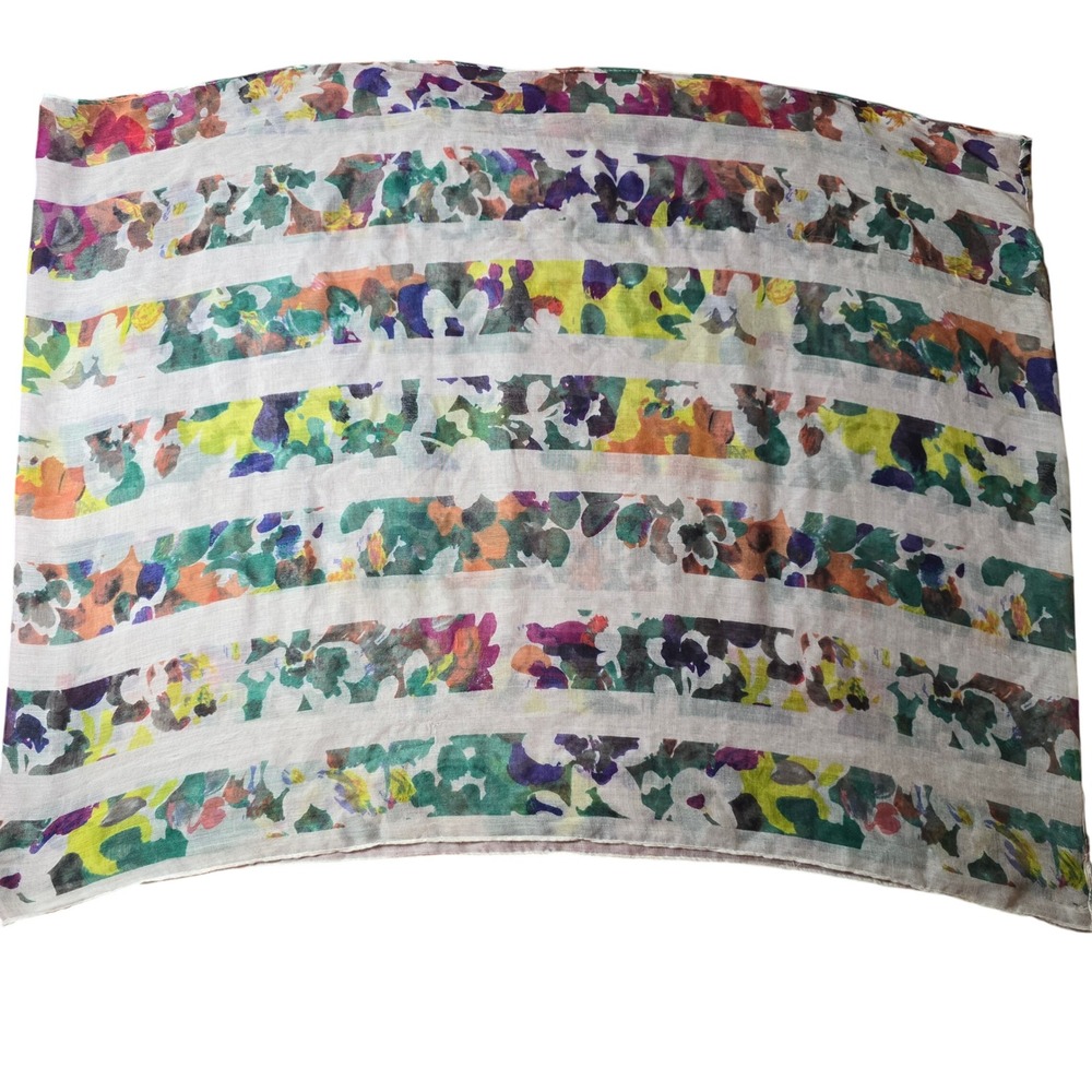 Infinity Scarf Multicolored Stripes Shawl Sash Beach Cover Up 34" x 26"